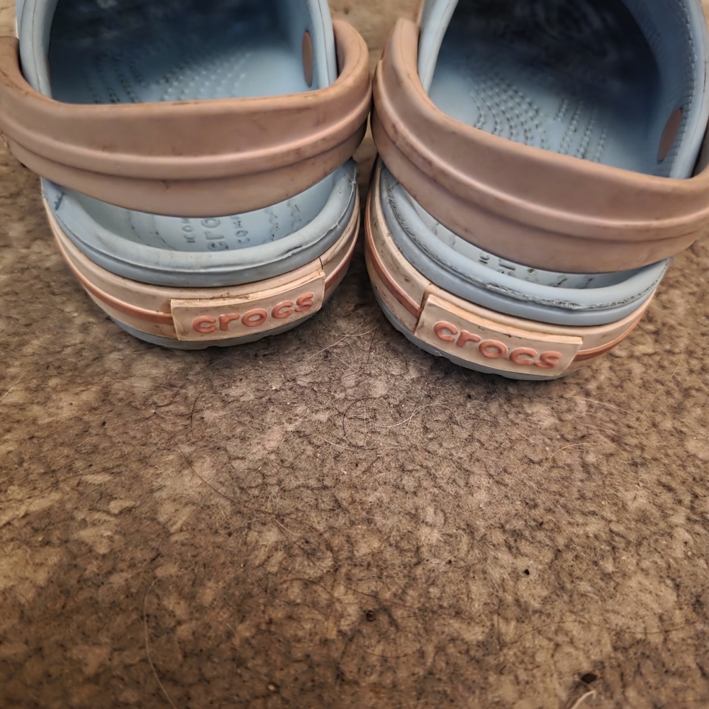 Crocs Blue and Pink Clogs